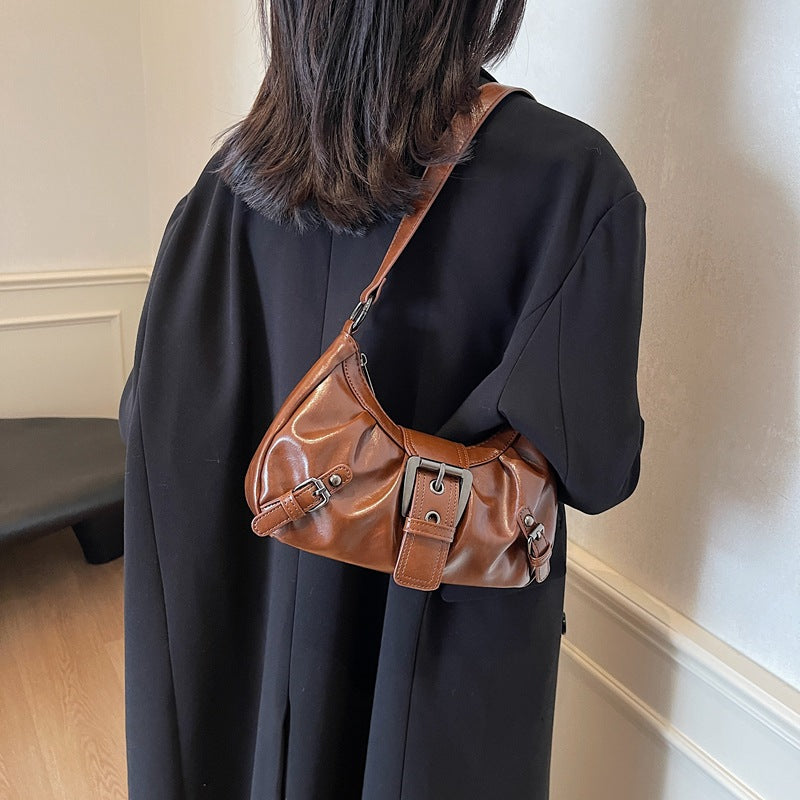 Women's Terra Siren Hobo - Dual-Tone Distressed Leather Underarm Bag | Salvaged Elegance