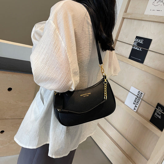 Women's Artisan Crescent Crossbody Bag - Versatile Shoulder Bag with Chain Strap & Convertible Carry