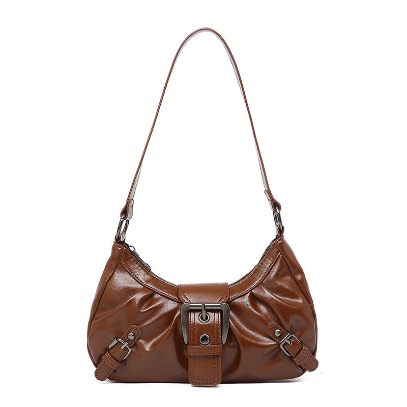 Women's Terra Siren Hobo - Dual-Tone Distressed Leather Underarm Bag | Salvaged Elegance